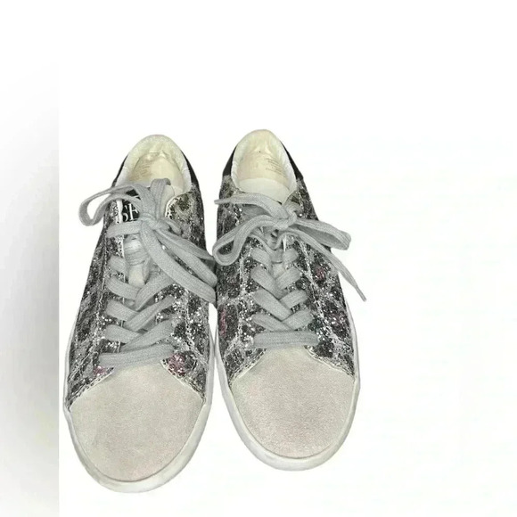 Sam Edelman girls AUBRIE SNEAKER low top glitter leopard print suede sz 2 used - Picture 4 of 10